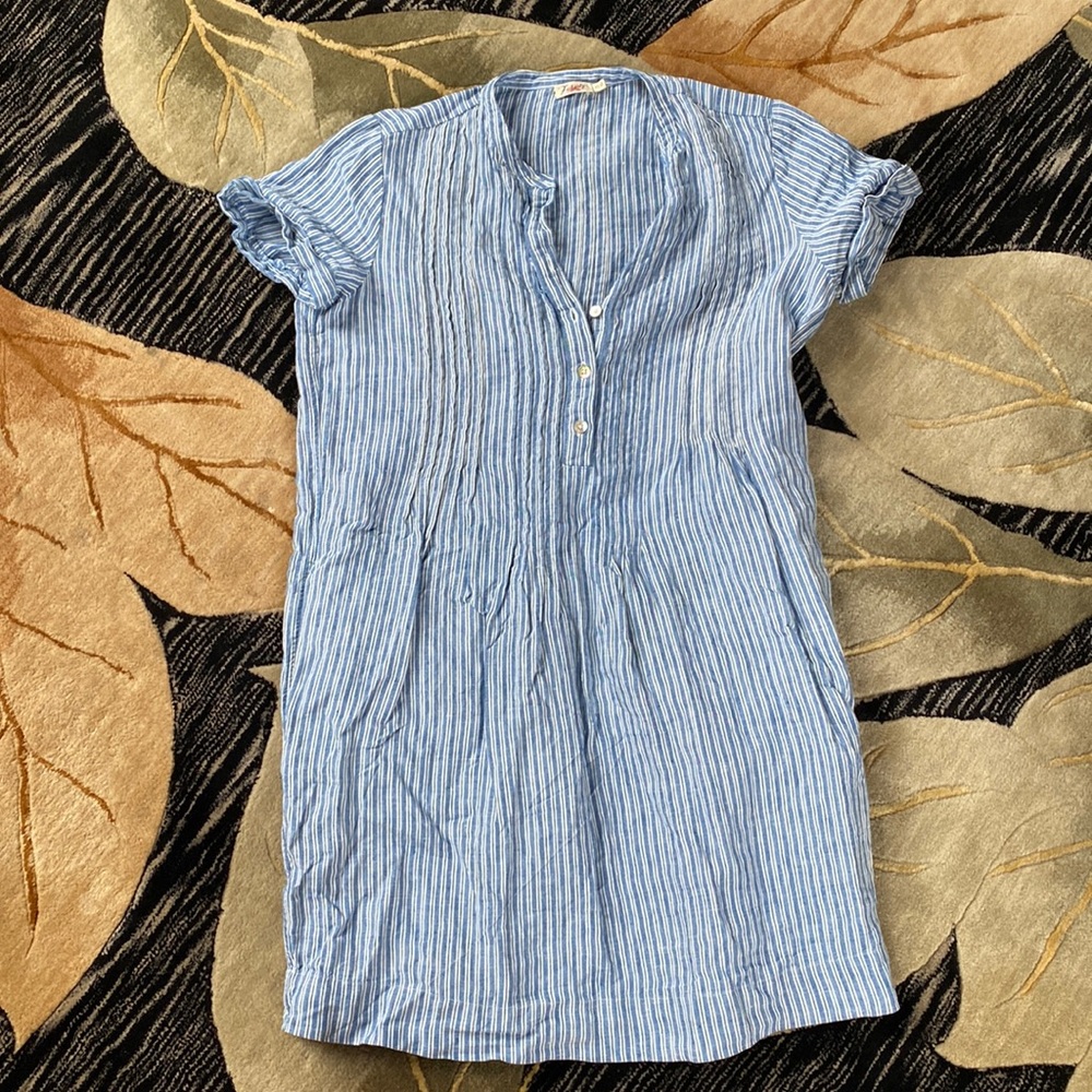 Faherty Gemina dress in railroad stripe
